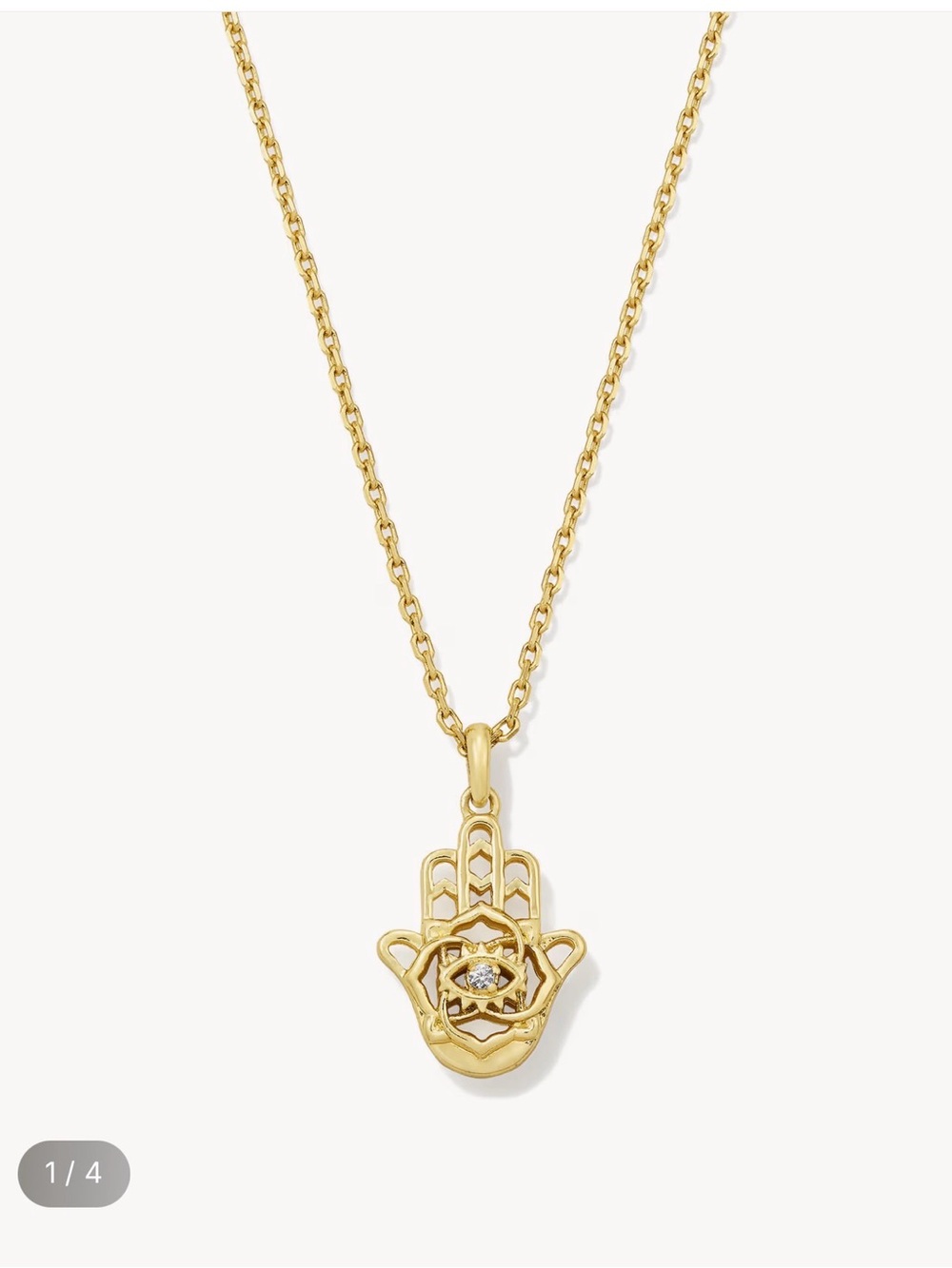 NWT Kendra Scott Gold Hamsa Hand Pendant Necklace